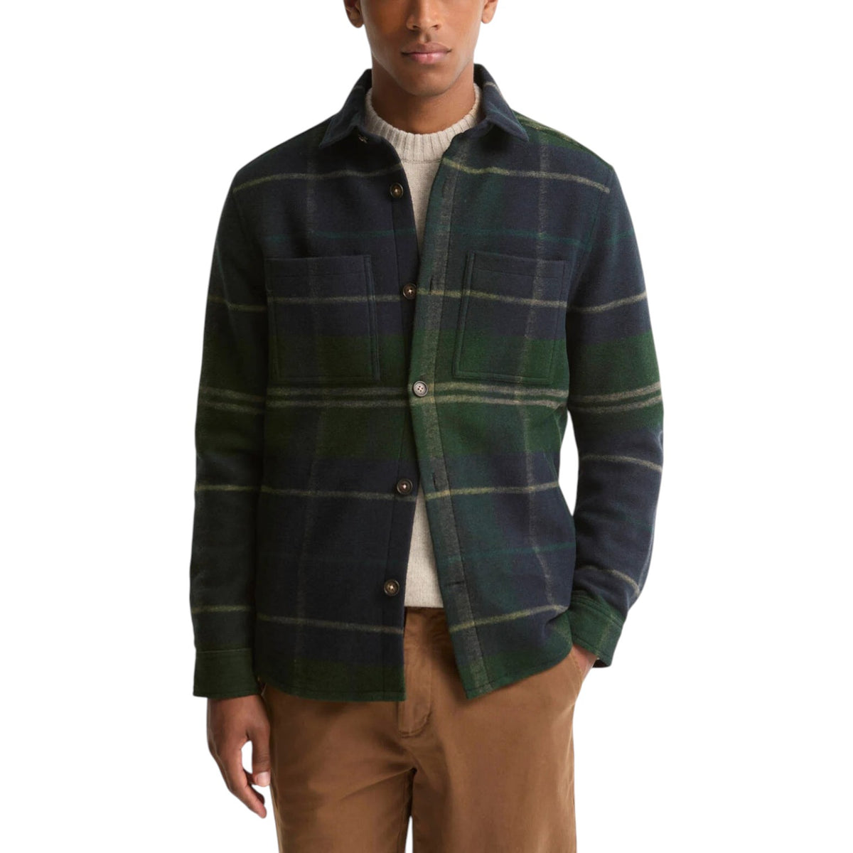 Overshirt Woodlane spazzolata con motivo a quadri