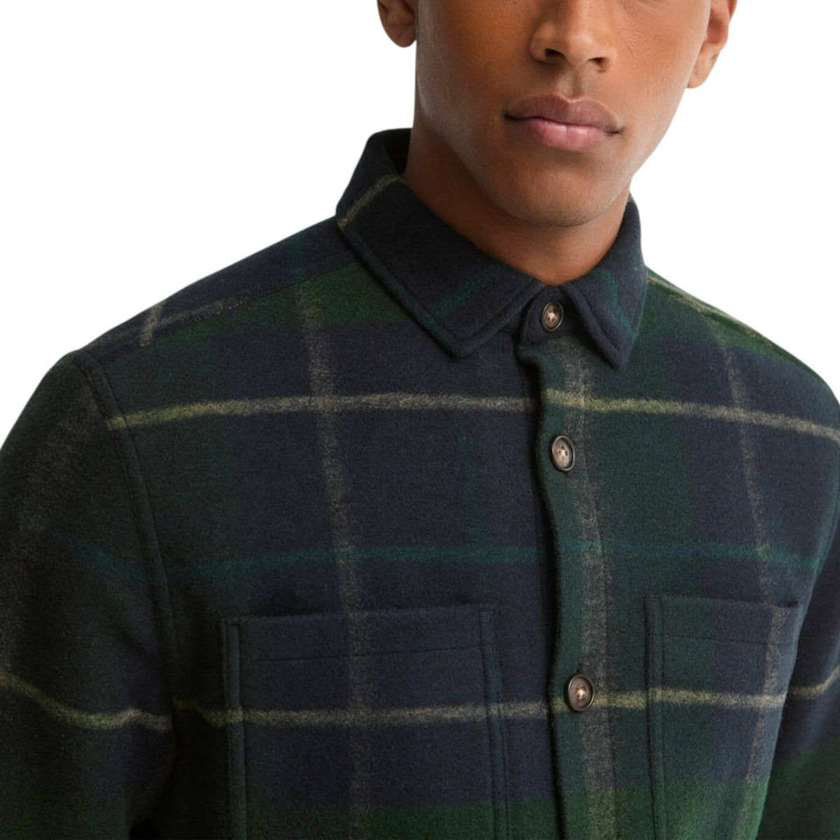 Overshirt Woodlane spazzolata con motivo a quadri