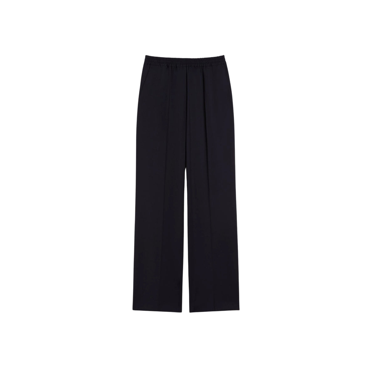 Pantalone dritto in lana stretch - Blu