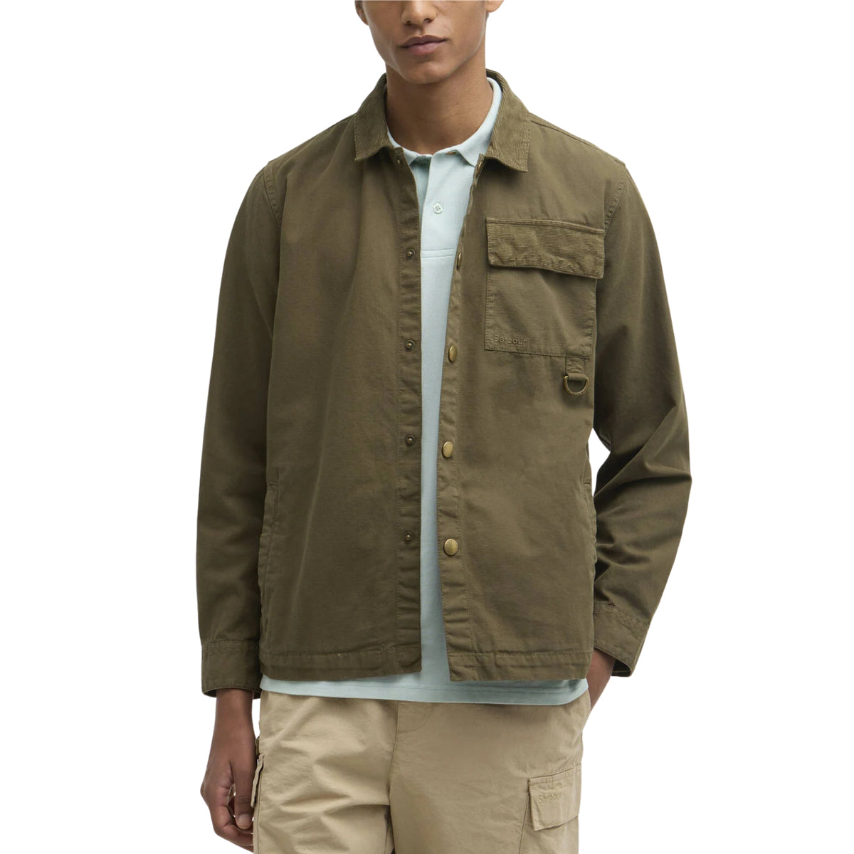 Overshirt Declan patchwork in cotone - Verde