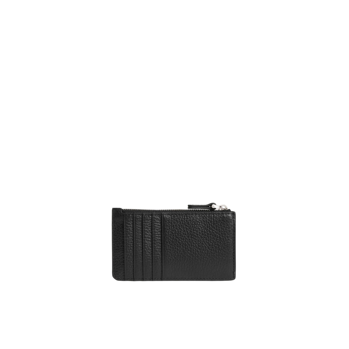 Portacarte con scomparti e tasca zippata - Nero