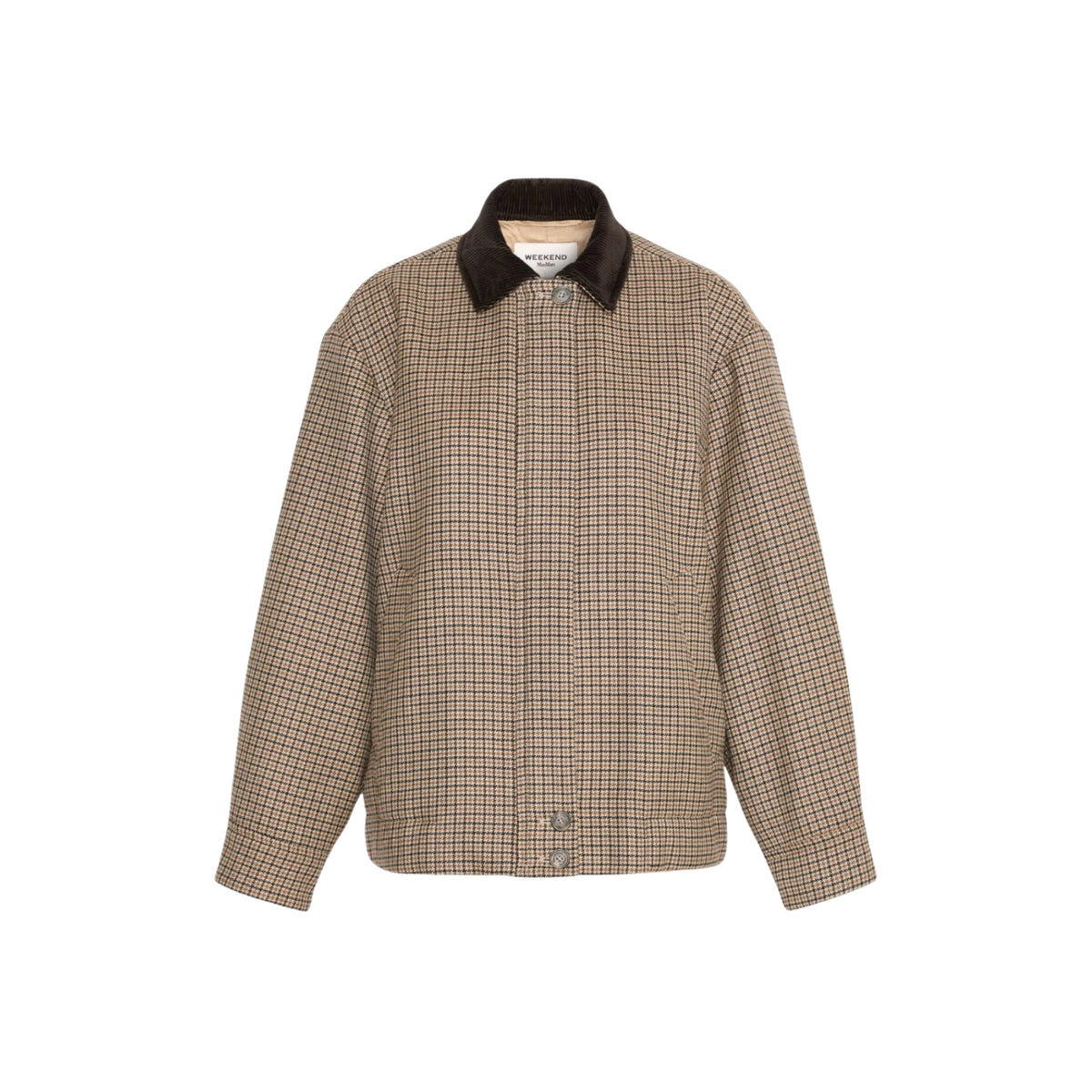 Giacca bomber over in lana pied de poule - Pied de poule