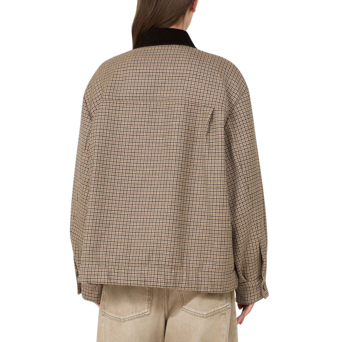 Giacca bomber over in lana pied de poule - Pied de poule