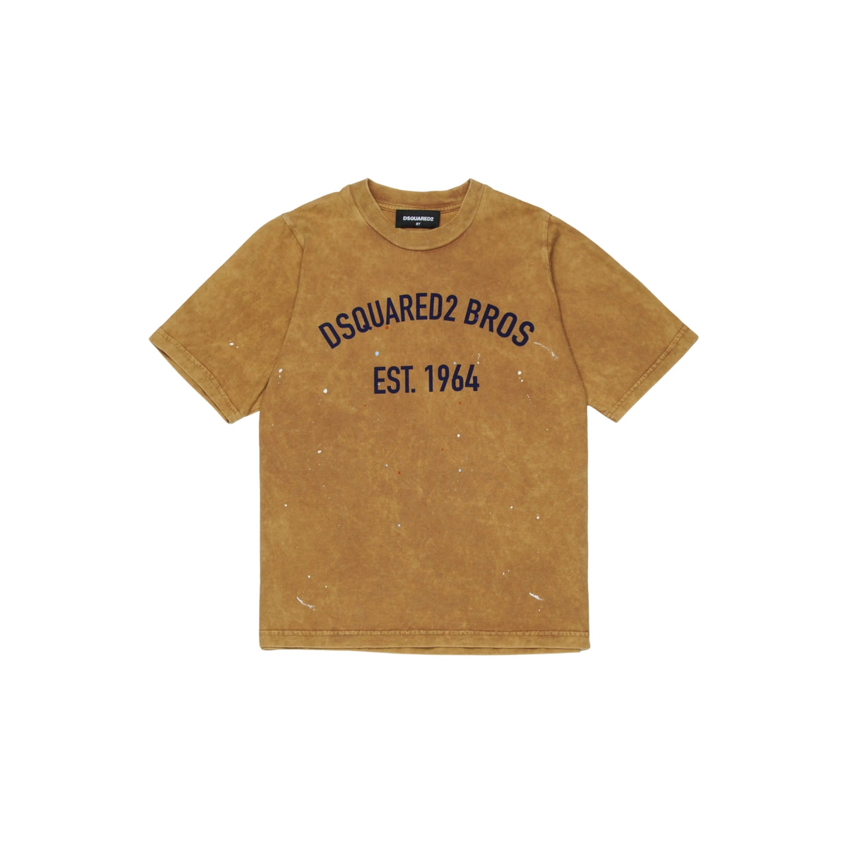 T-shirt slouch fit logo effetto used - Beige