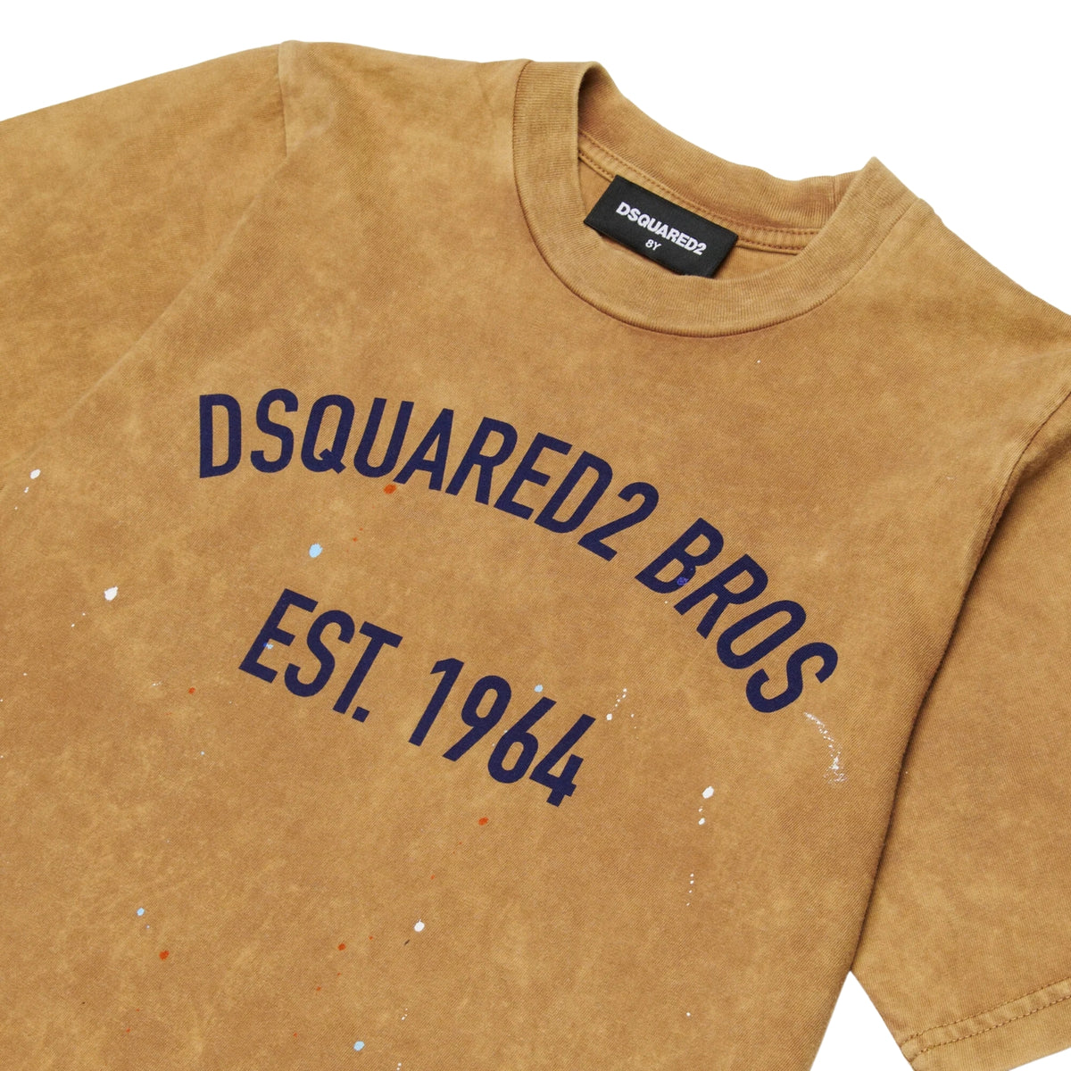T-shirt slouch fit logo effetto used - Beige