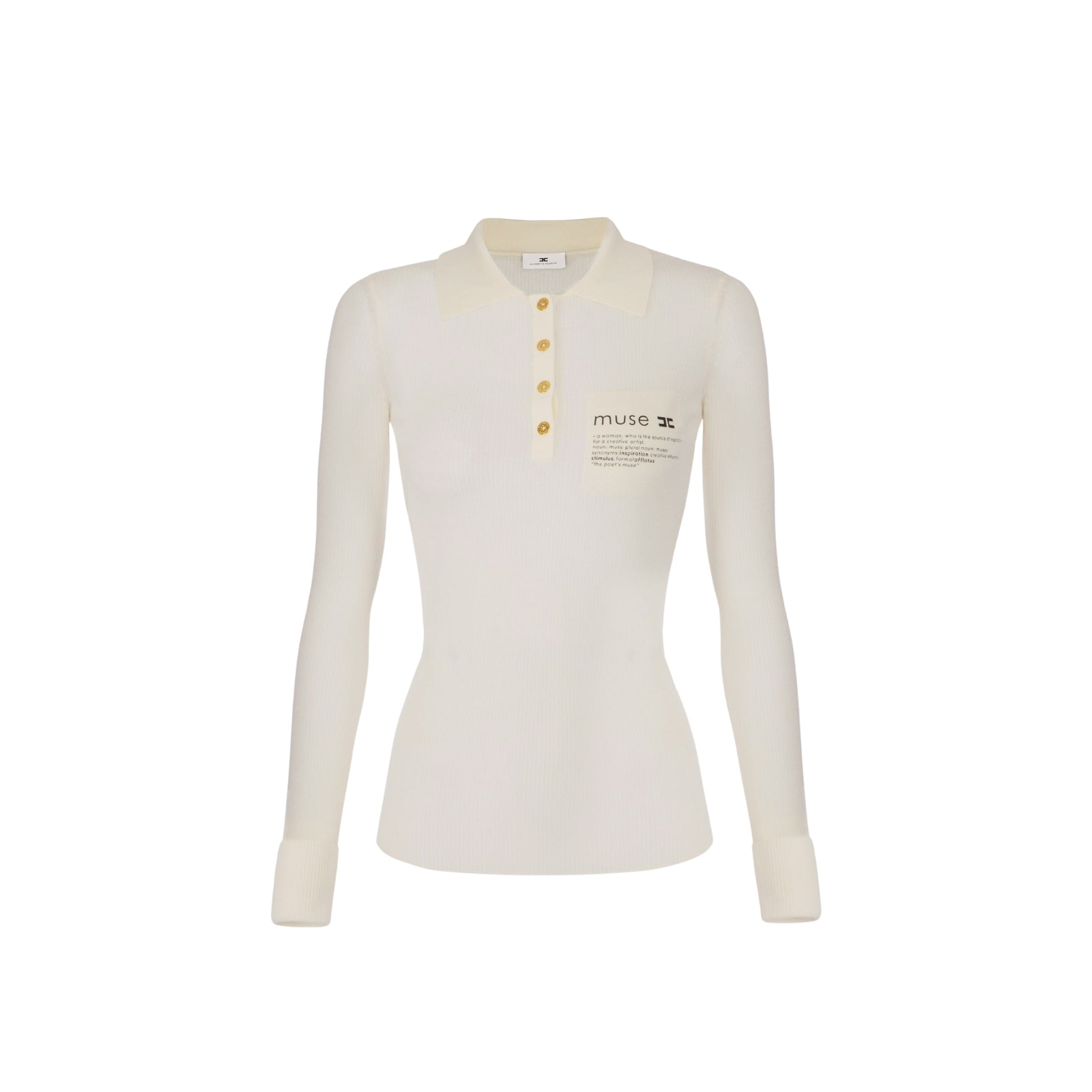 Polo in maglia con dettaglio lettering - LATTE