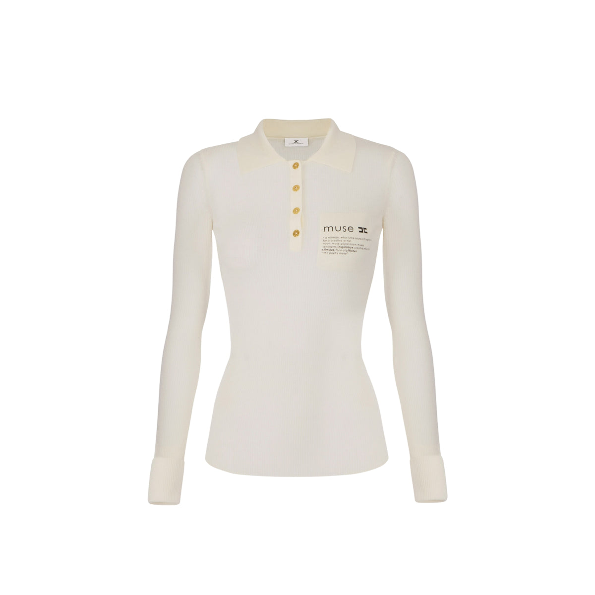 Polo a costine con lettering ispirazionale - Latte