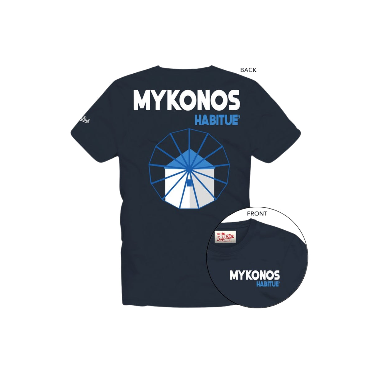 T-shirt Portland stampa Mykonos - Blu