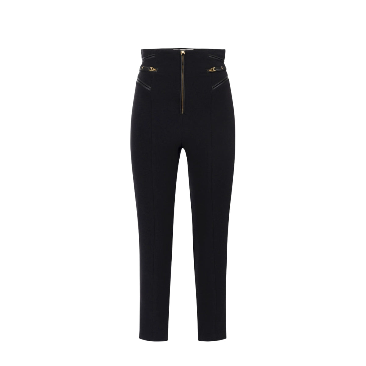 Pantalone con dettagli zip in crêpe - Nero