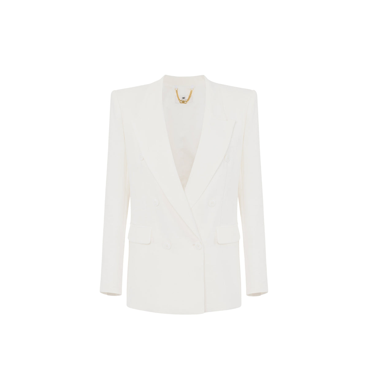 Giacca blazer in gabardina misto lino - Avorio