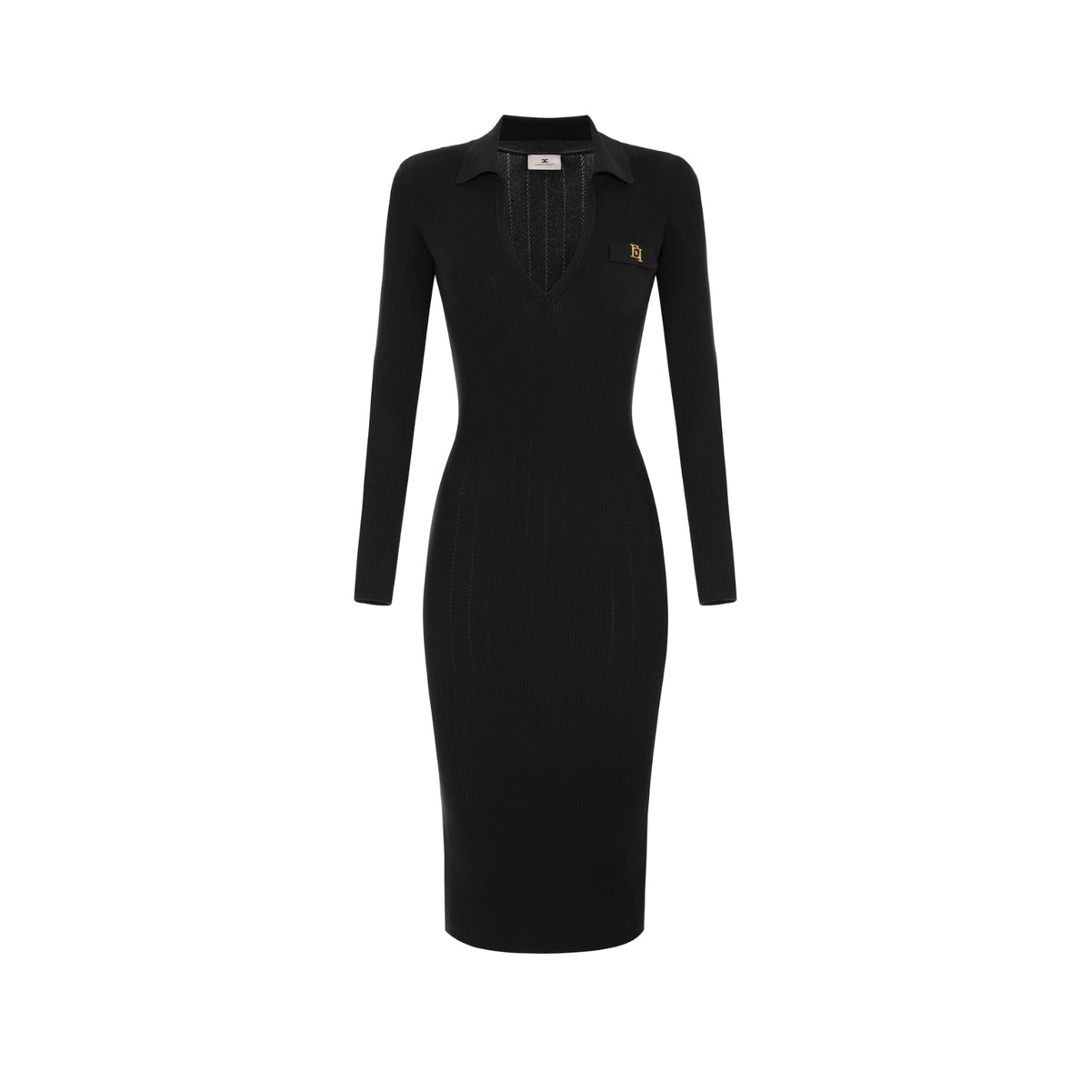 Abito lungo in maglia - Nero