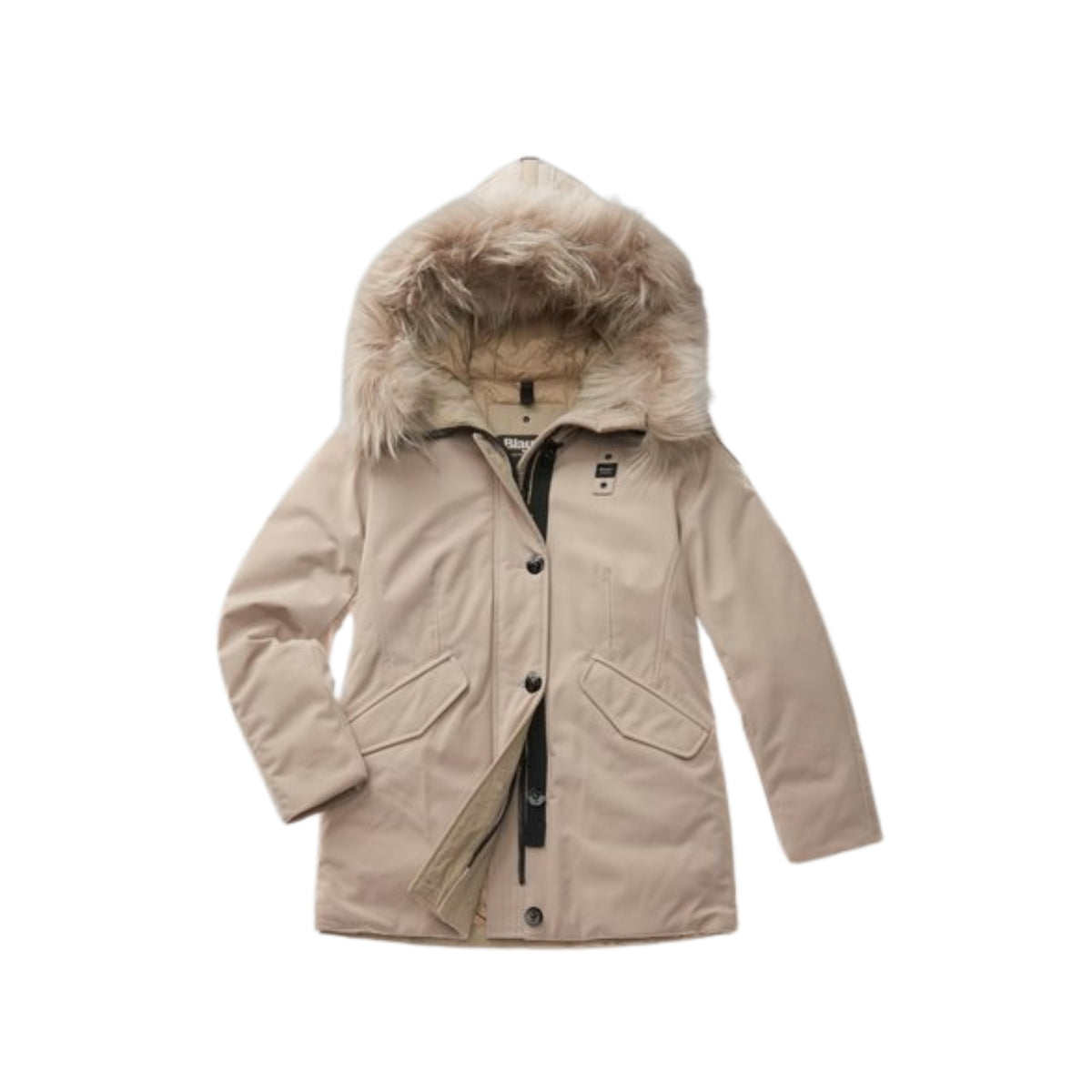 Parka Irma in neoprene con coulisse - Panna