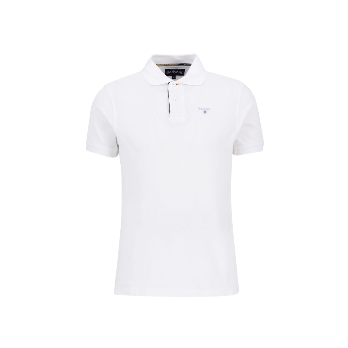 Polo Barbour con finiture tartan - Bianco
