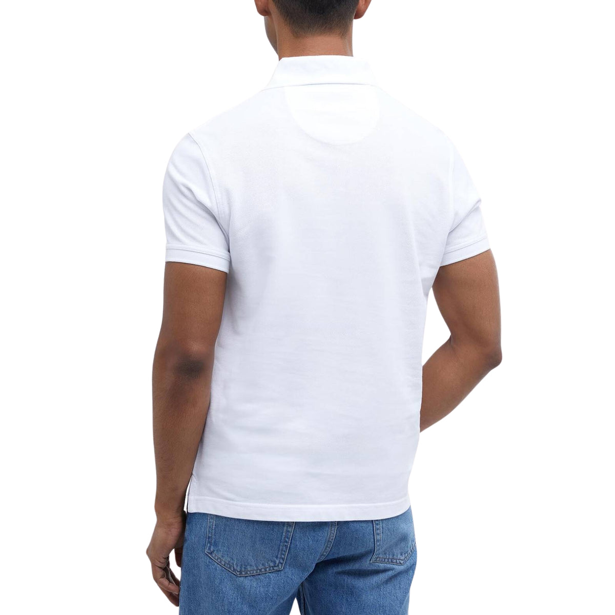 Polo Barbour con finiture tartan - Bianco