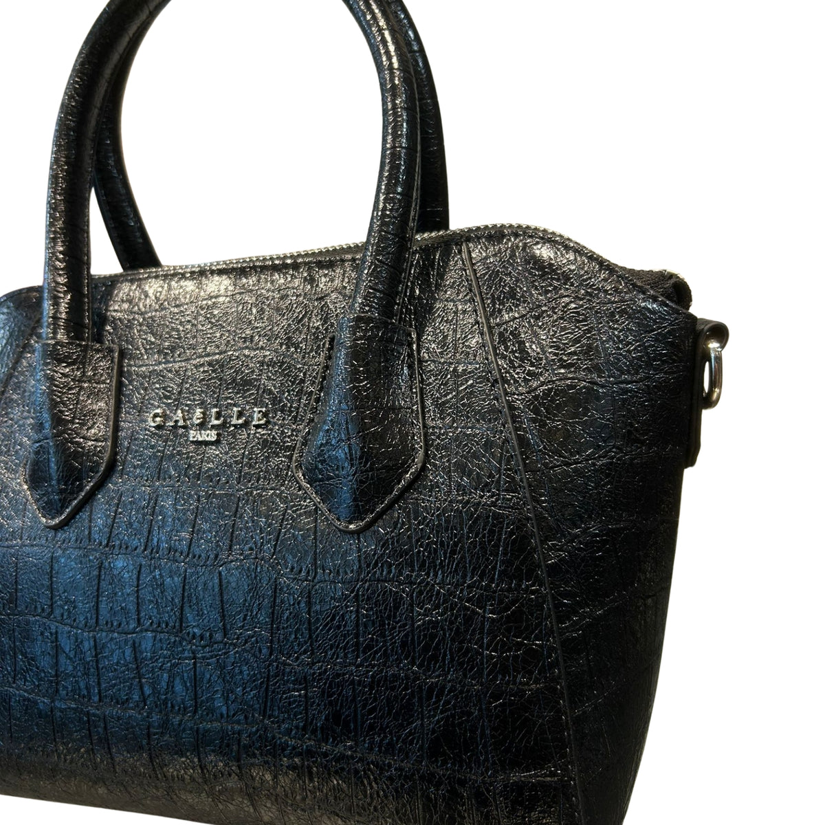 Borsa mini duffle in ecofur pitonata - Nero