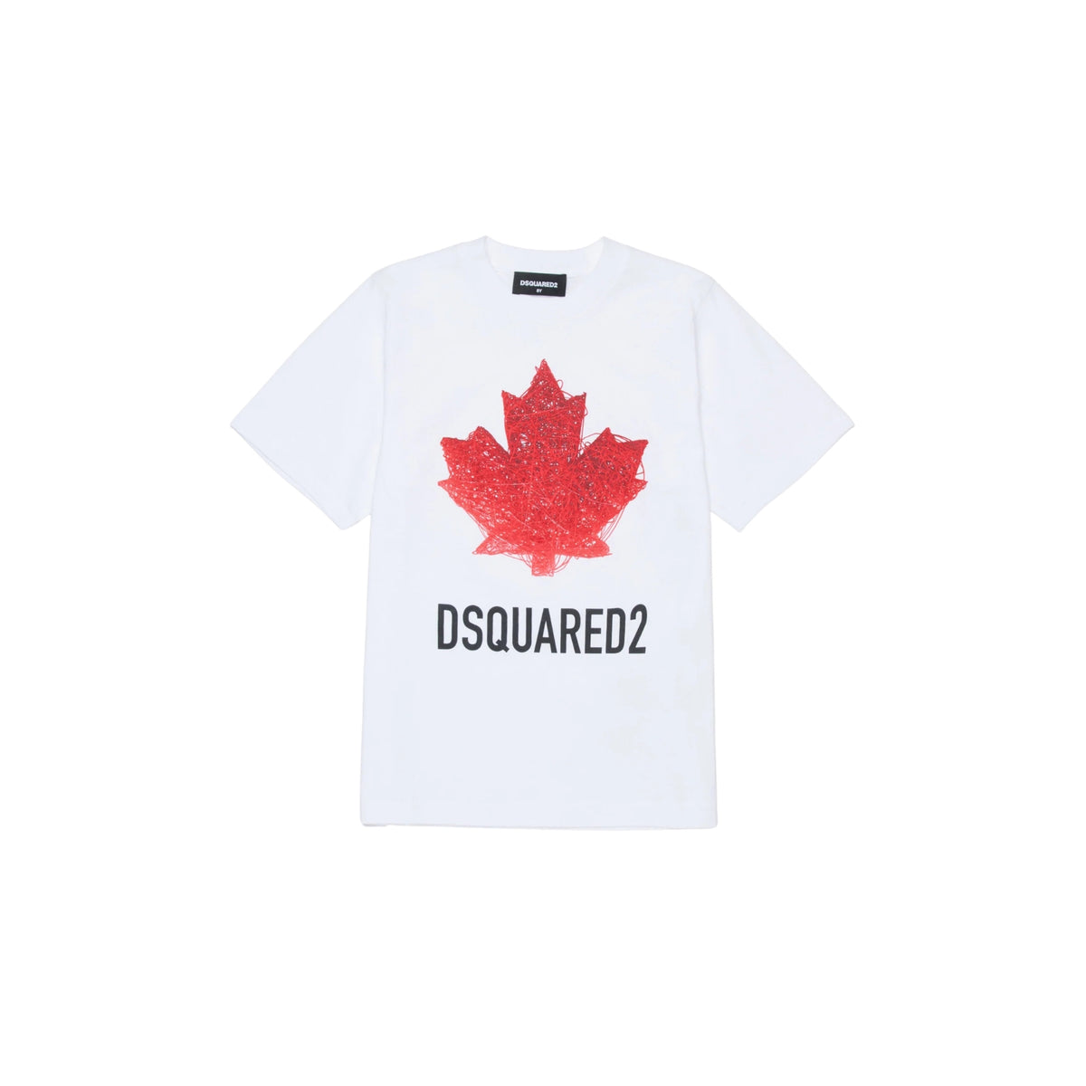 T-shirt logo con maxi foglia d'acero - Bianco