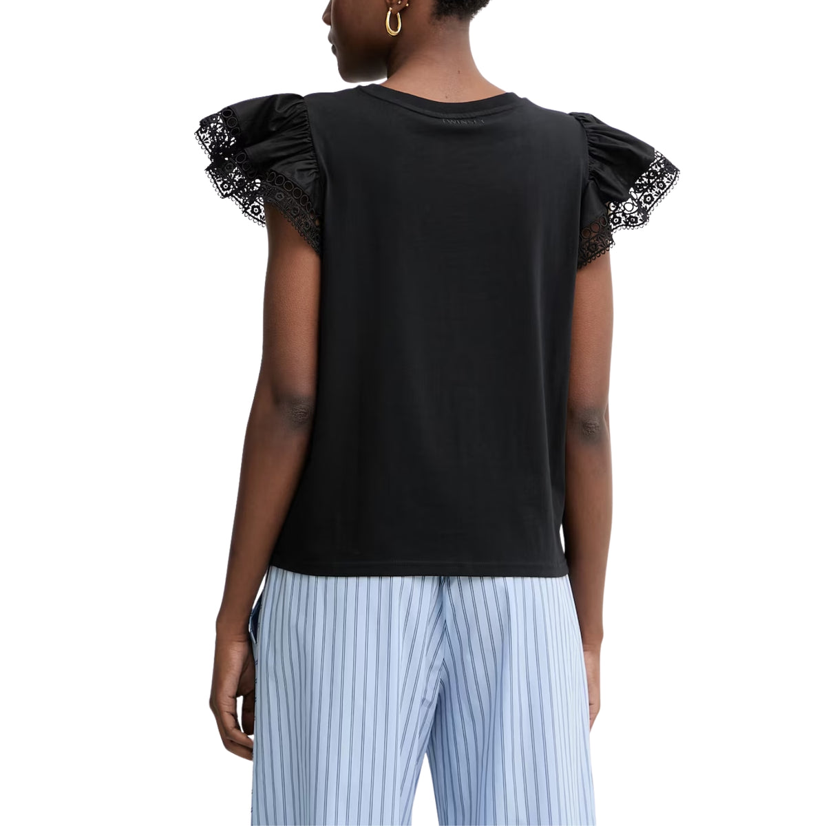 T-shirt Twinset con spacchetti laterali - Nero