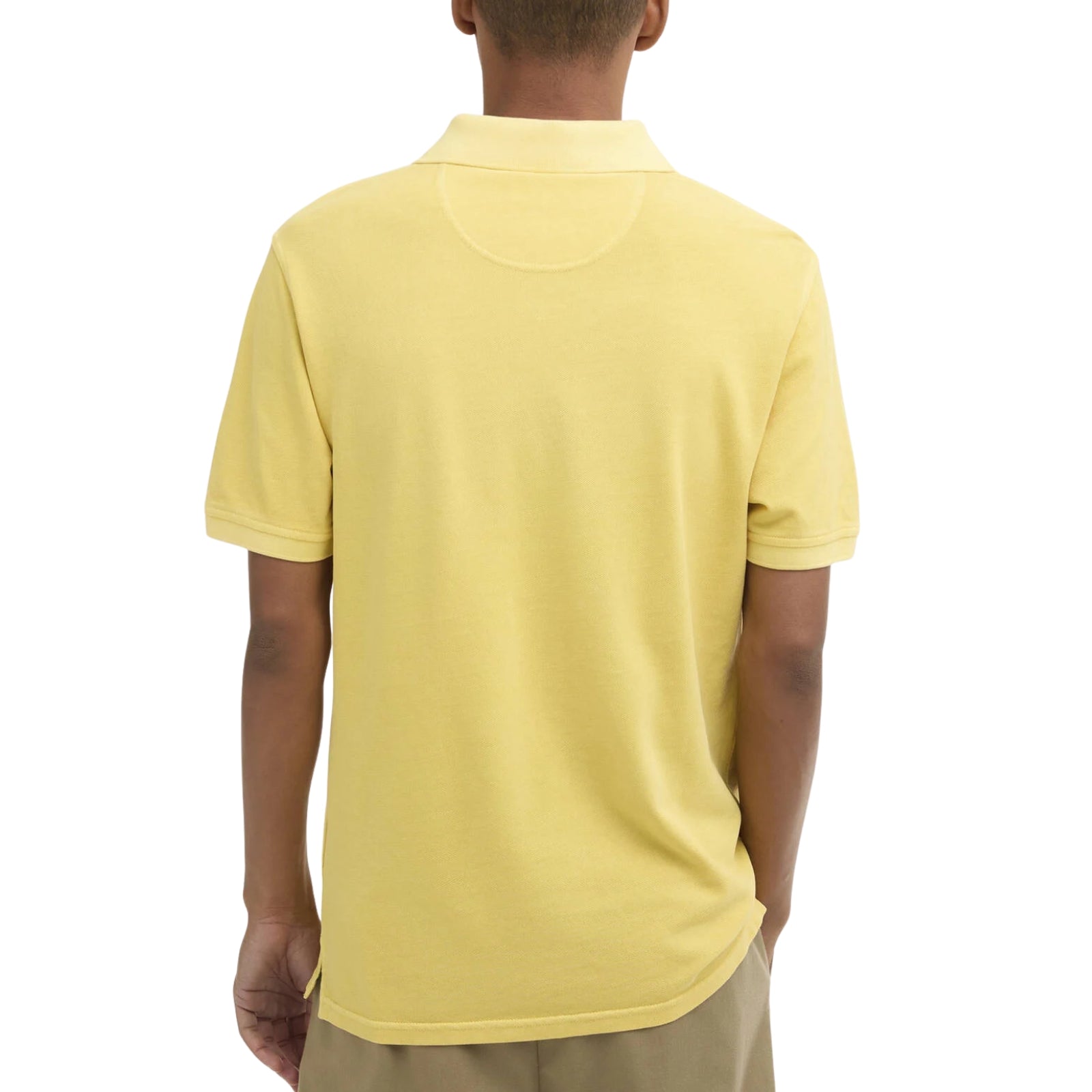 Polo in piqué in tartan Washed - GIALLO