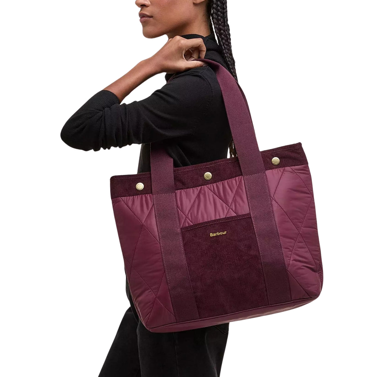 Borsa tote Healy trapuntata a rombi - Merlot