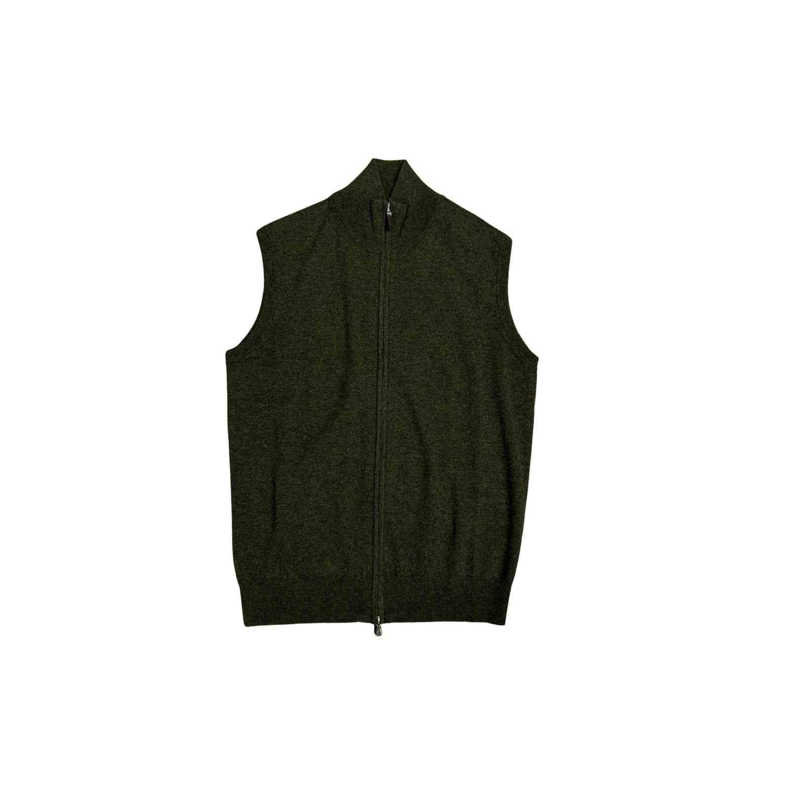 gilet in maglia con zip - VERDE