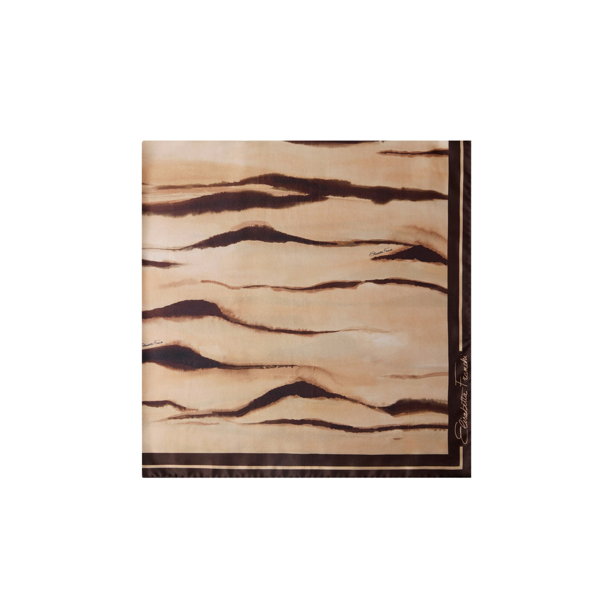 Foulard in twill di seta stampa tigre - Cammello