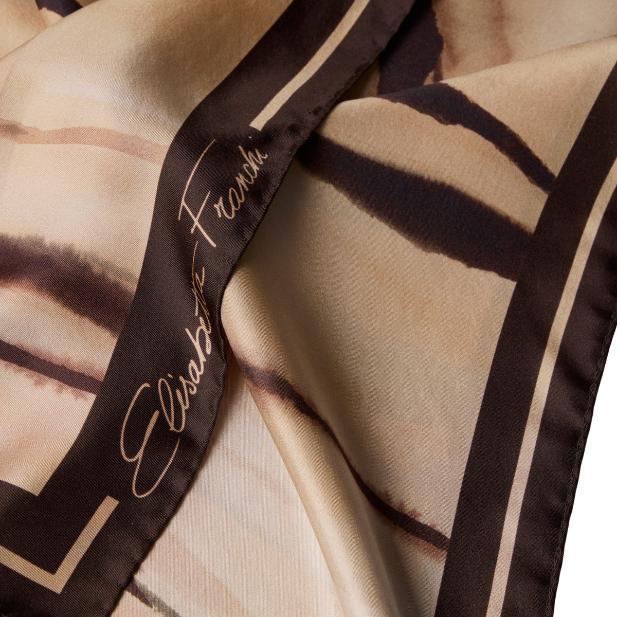 Foulard in twill di seta stampa tigre - Cammello