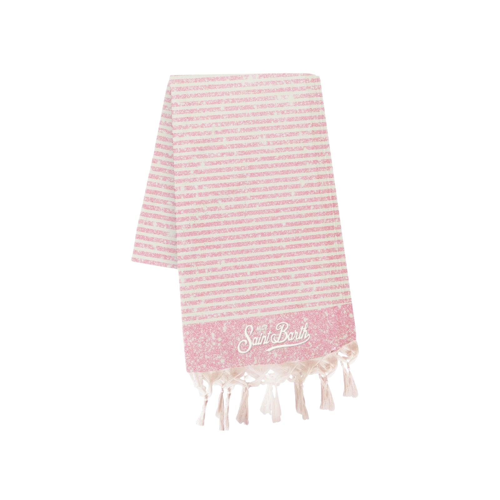 Telo mare in cotone Fouta LUREX con stampa a righe - ROSA