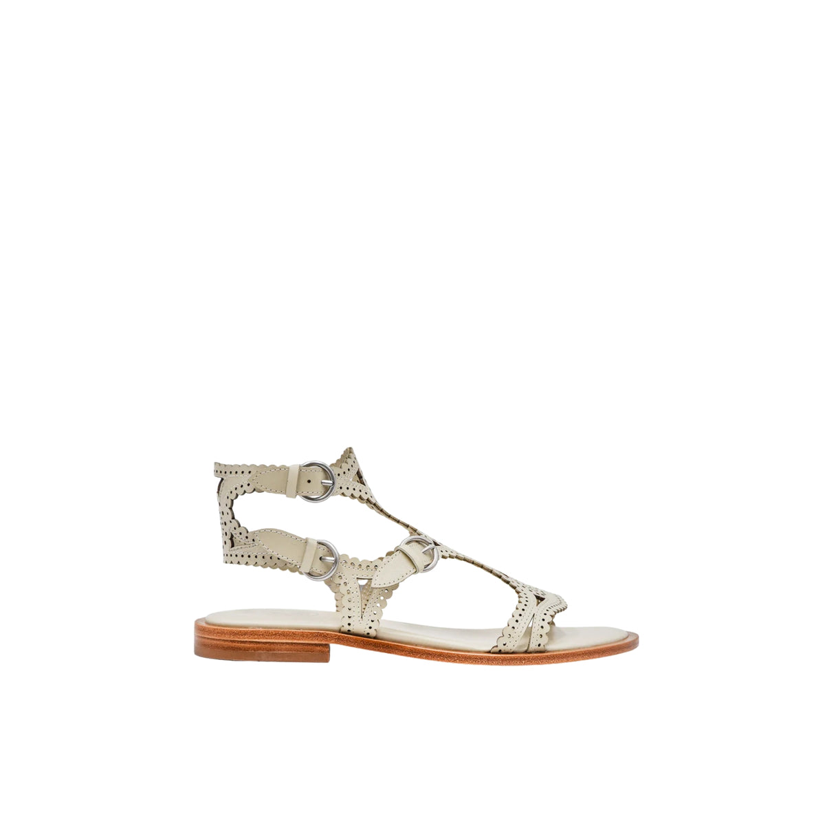 Sandalo Paprika in pelle color talc - Beige