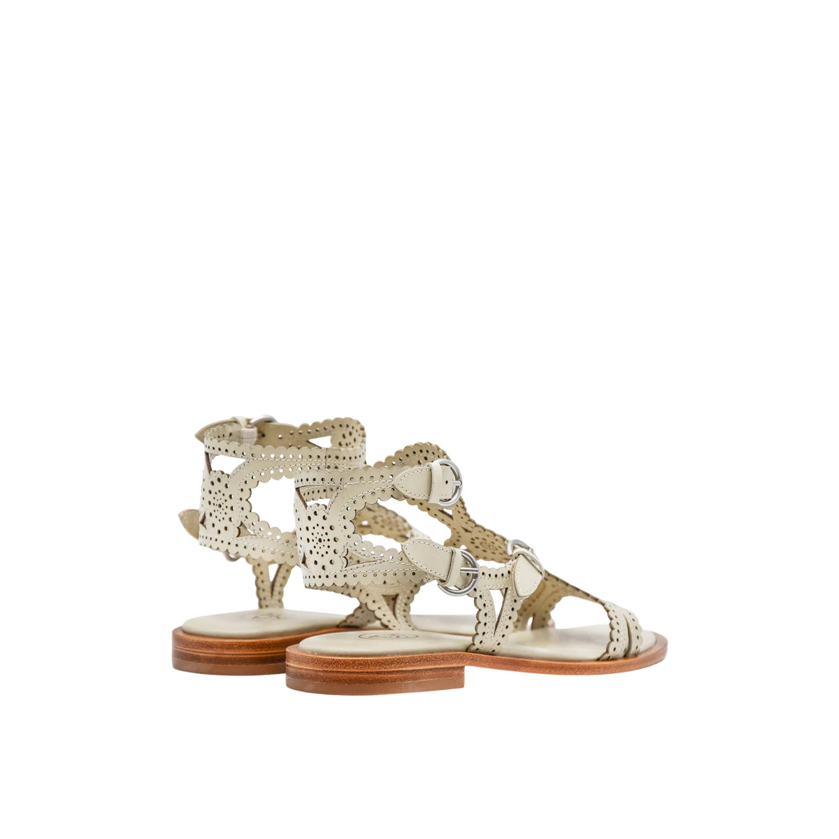 Sandalo Paprika in pelle color talc - Beige