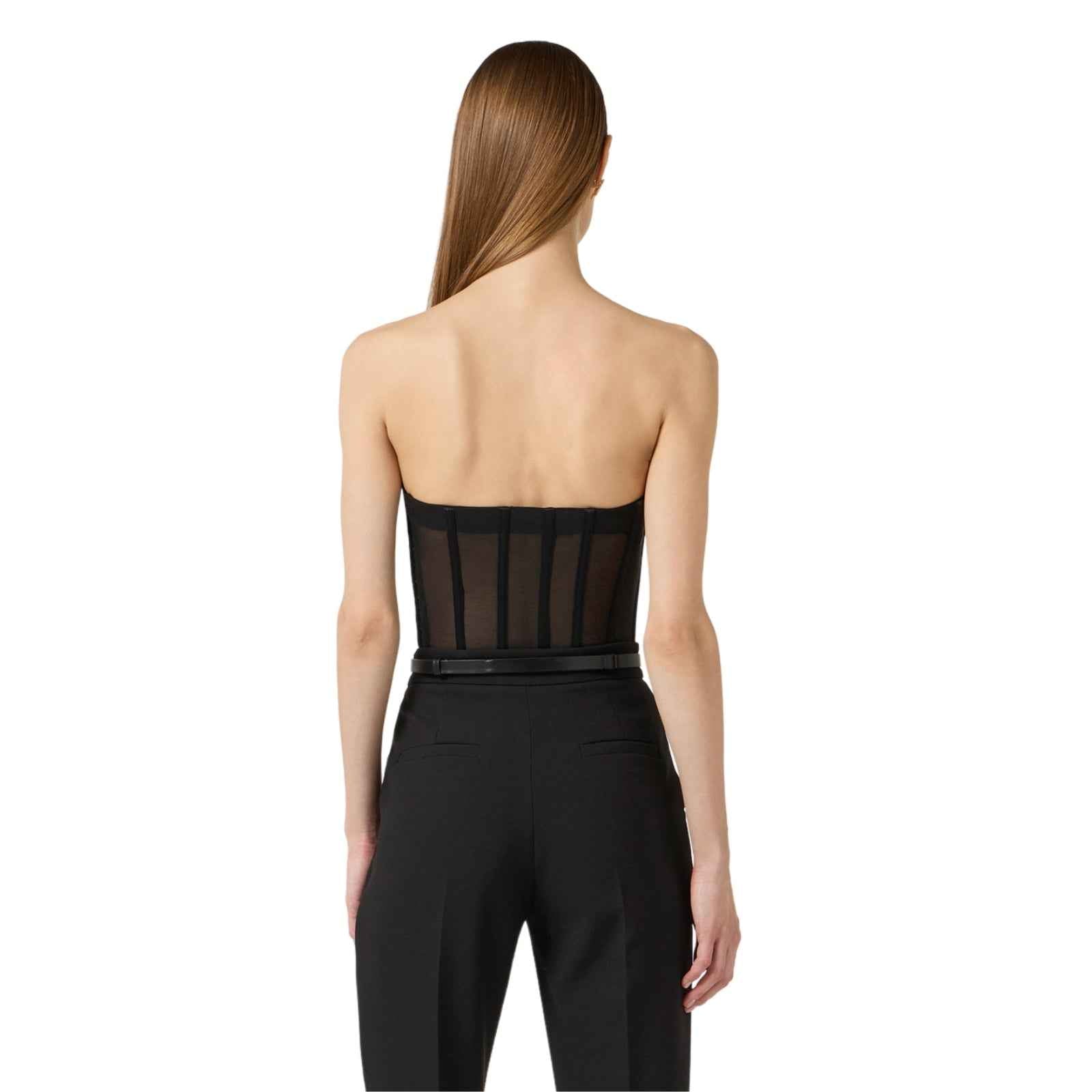 Top bustier in tulle e satin