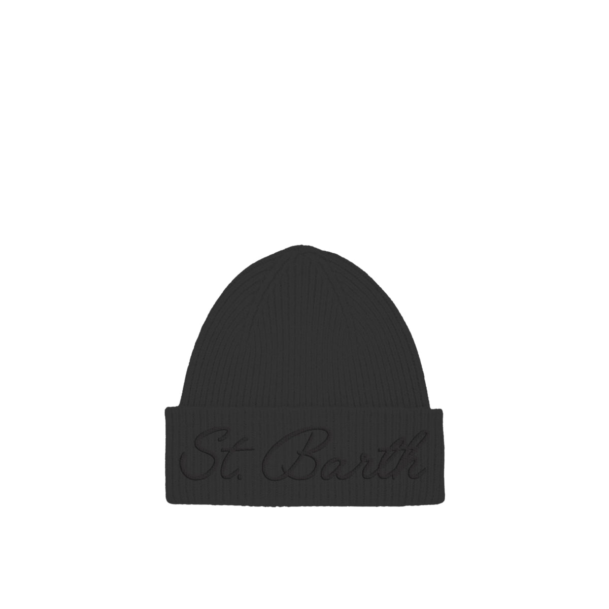 Berretto Moss Wool a costine - NERO