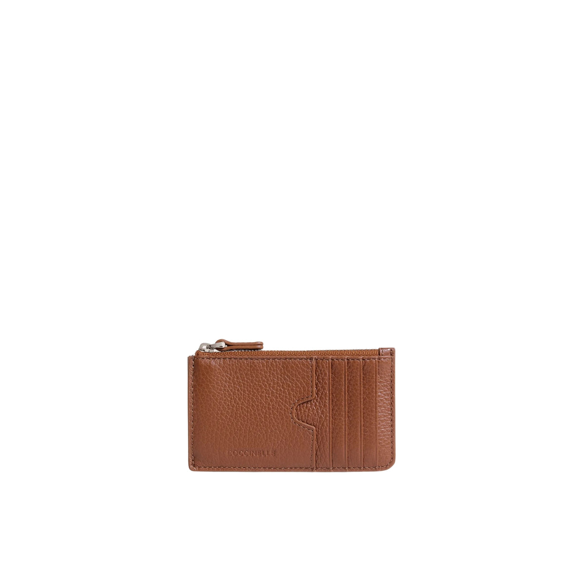 Portacarte con scomparti e tasca zippata - Cognac