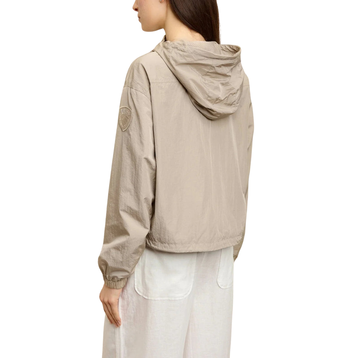 Giubbino Burrage in nylon iridescente froissé - Beige
