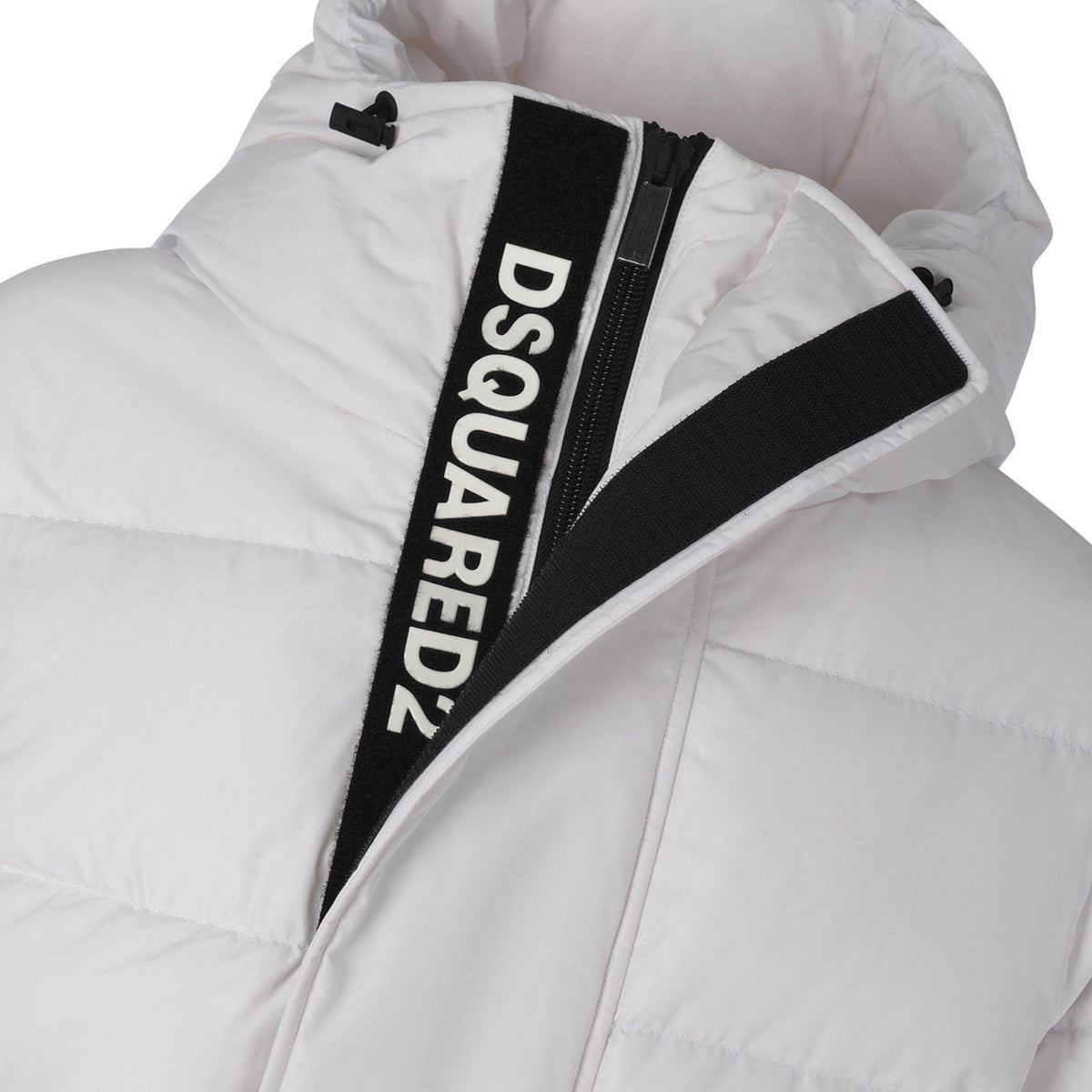 Piumino in nylon lucido con stampa logo - Bianco