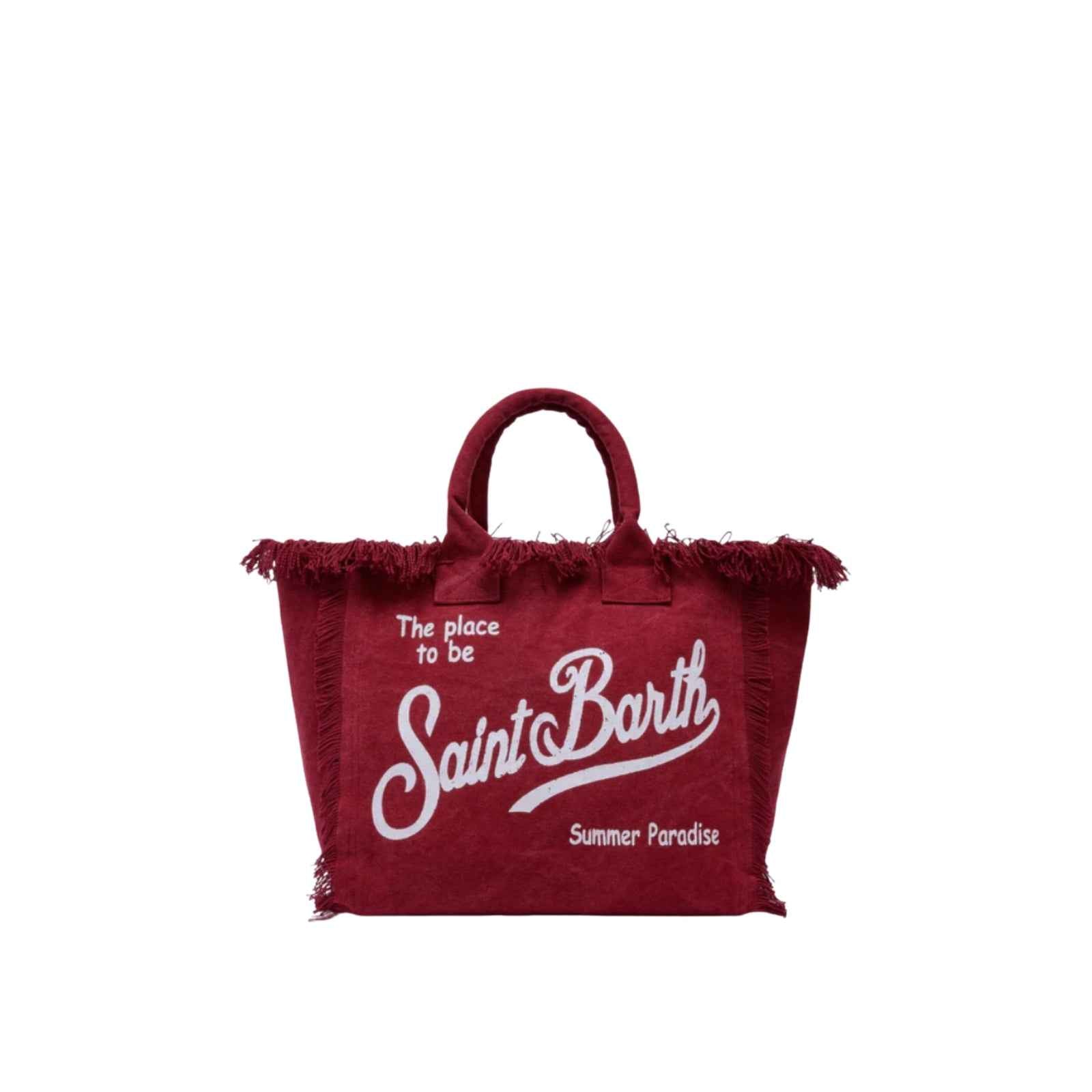 Borsa in tela di cotone con frange - BORDEAU