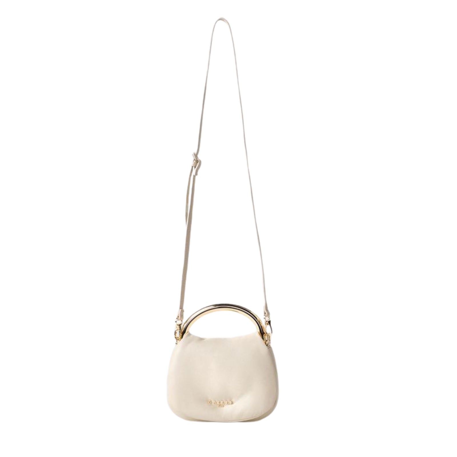 Mini Pochette Con Maxi Manico Anello - Panna
