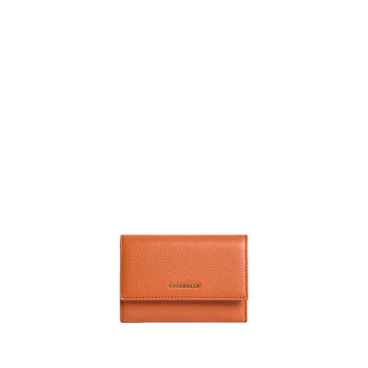 Portafoglio con patta linea Metallic - Cuoio