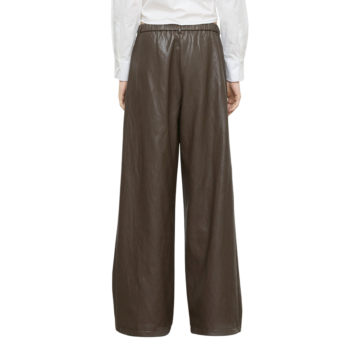 Pantaloni a gamba ampia con pieghe