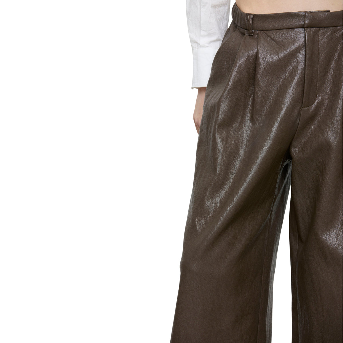 Pantaloni a gamba ampia con pieghe