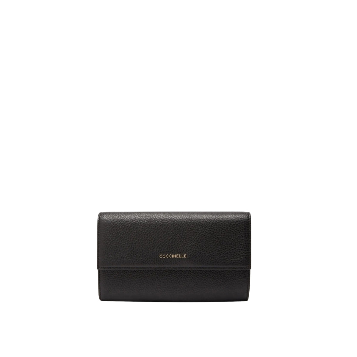 Portafoglio con patta linea Metallic - Nero