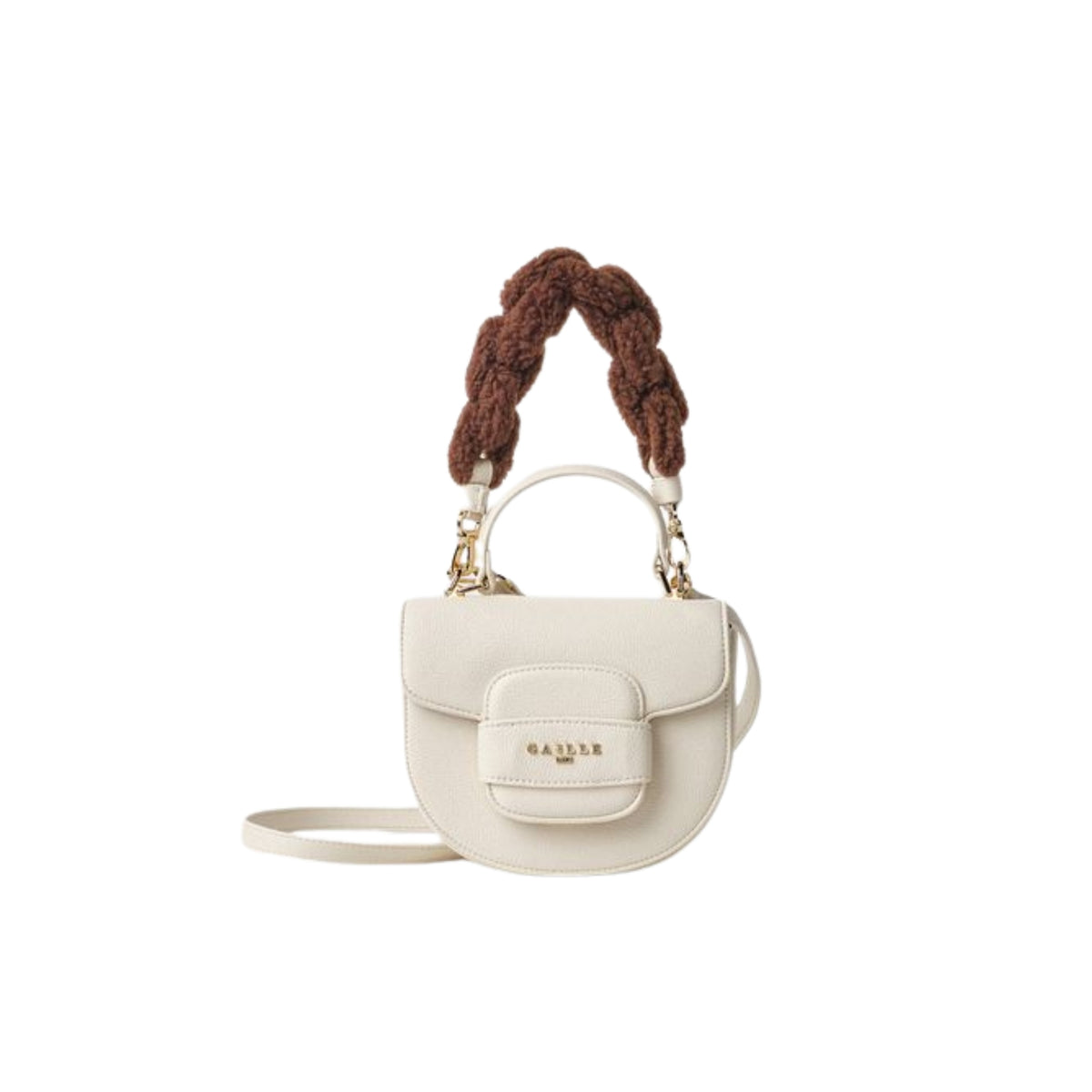 Borsa Mini Hand Bag con maxi catena ecomontone - Panna