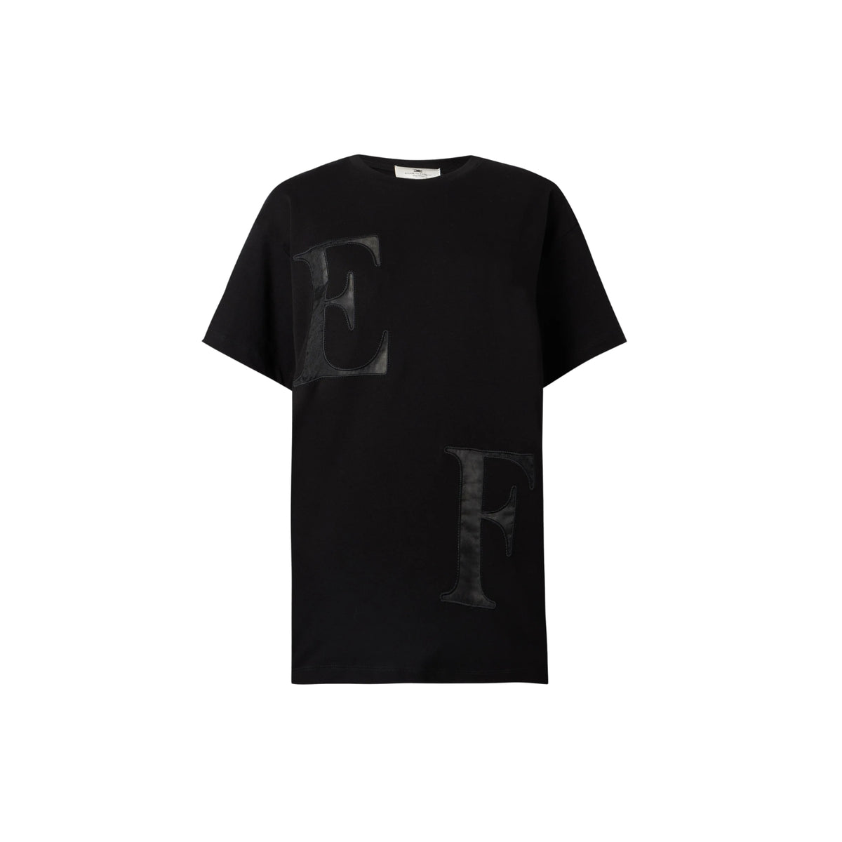 T-shirt girocollo relaxed fit con lettering - Nero