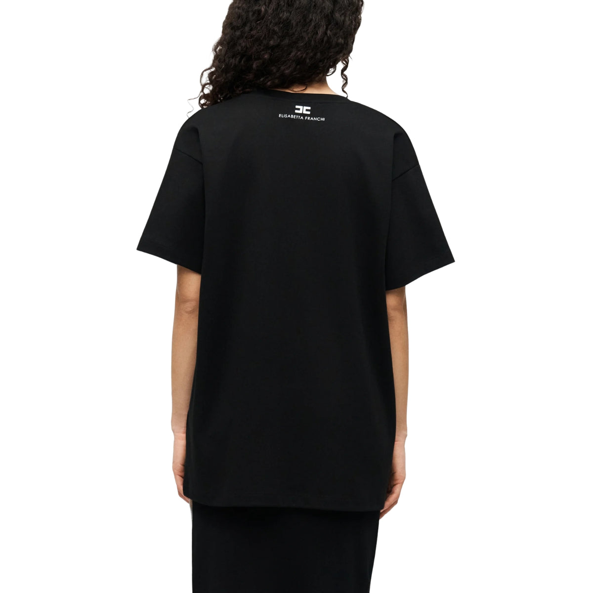 T-shirt girocollo relaxed fit con lettering - Nero