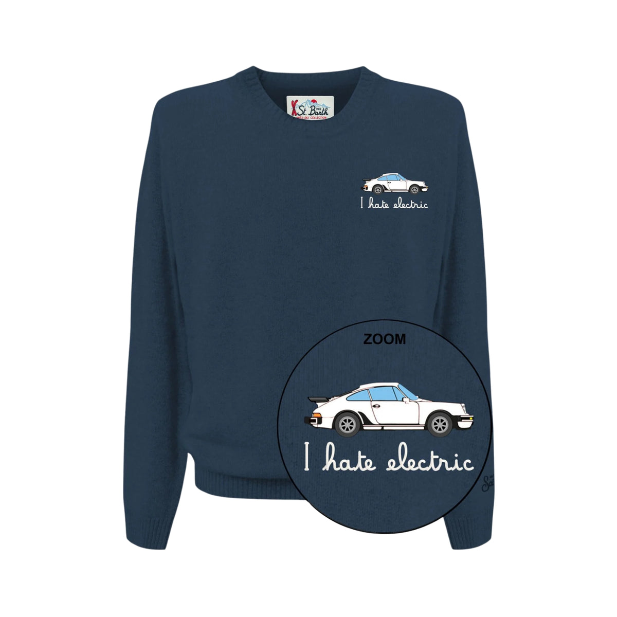Maglione girocollo in misto cashmere - Blu