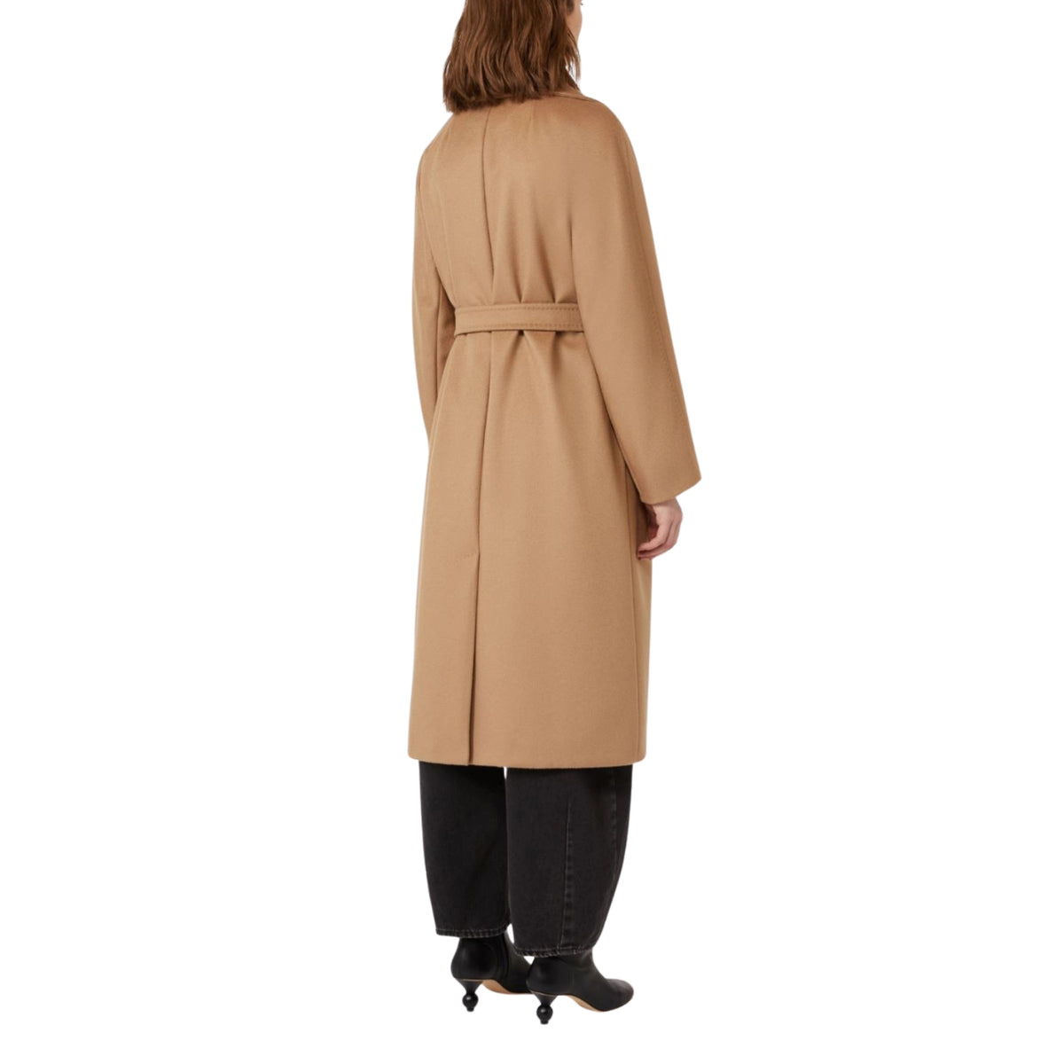 Cappotto midi sartoriale con cintura - Cammello