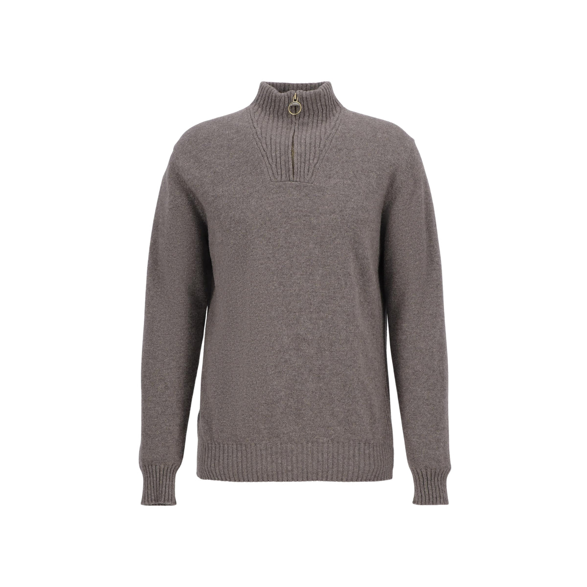 Maglione con mezza zip in lana d'agnello Essential-DARK STONE