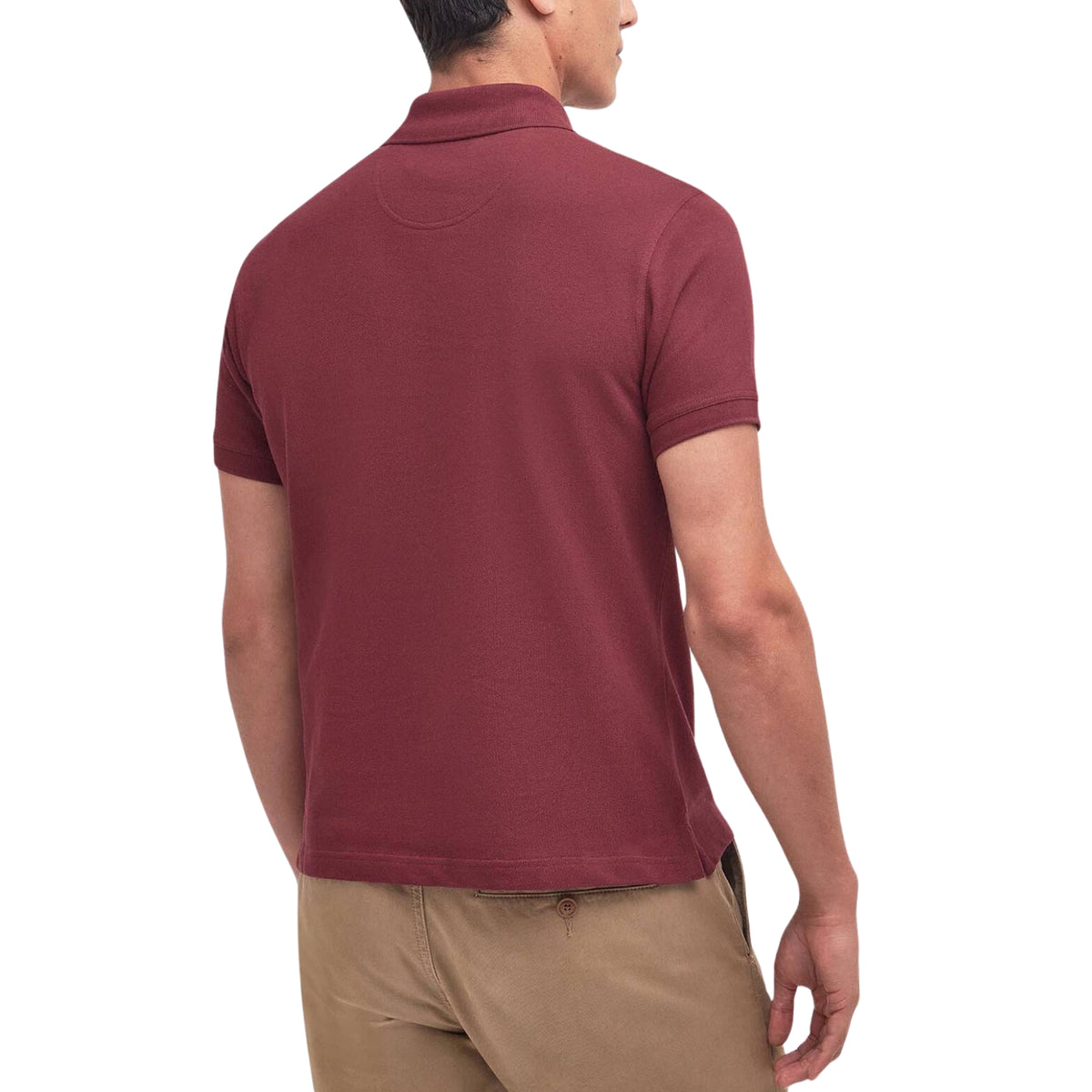 Polo Barbour con finiture tartan - Rosso