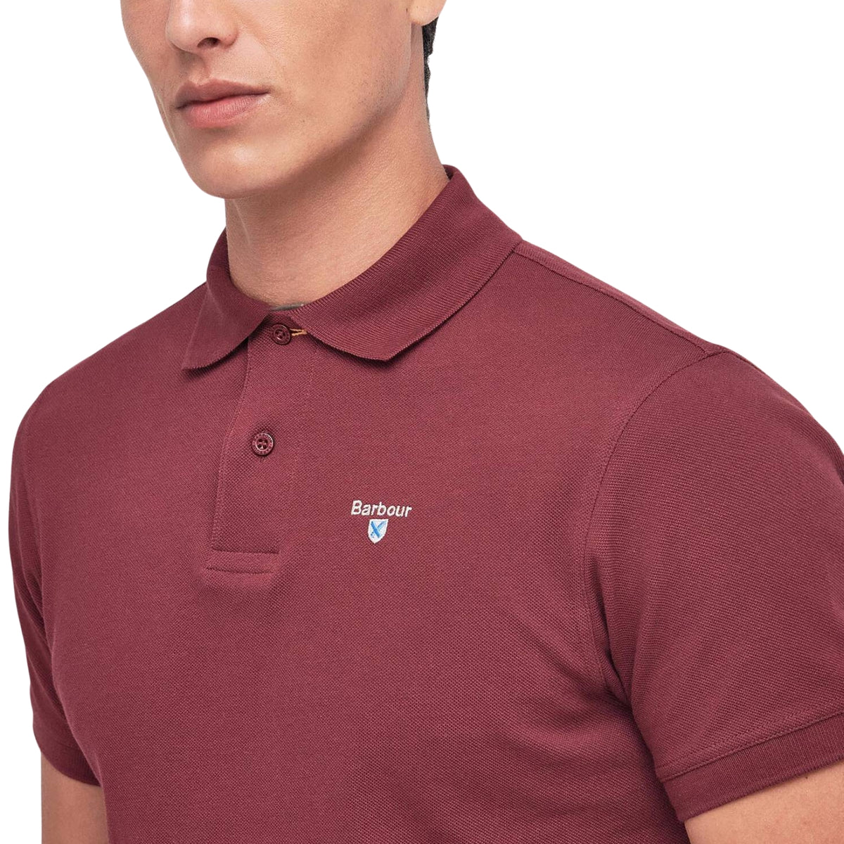 Polo Barbour con finiture tartan - Rosso
