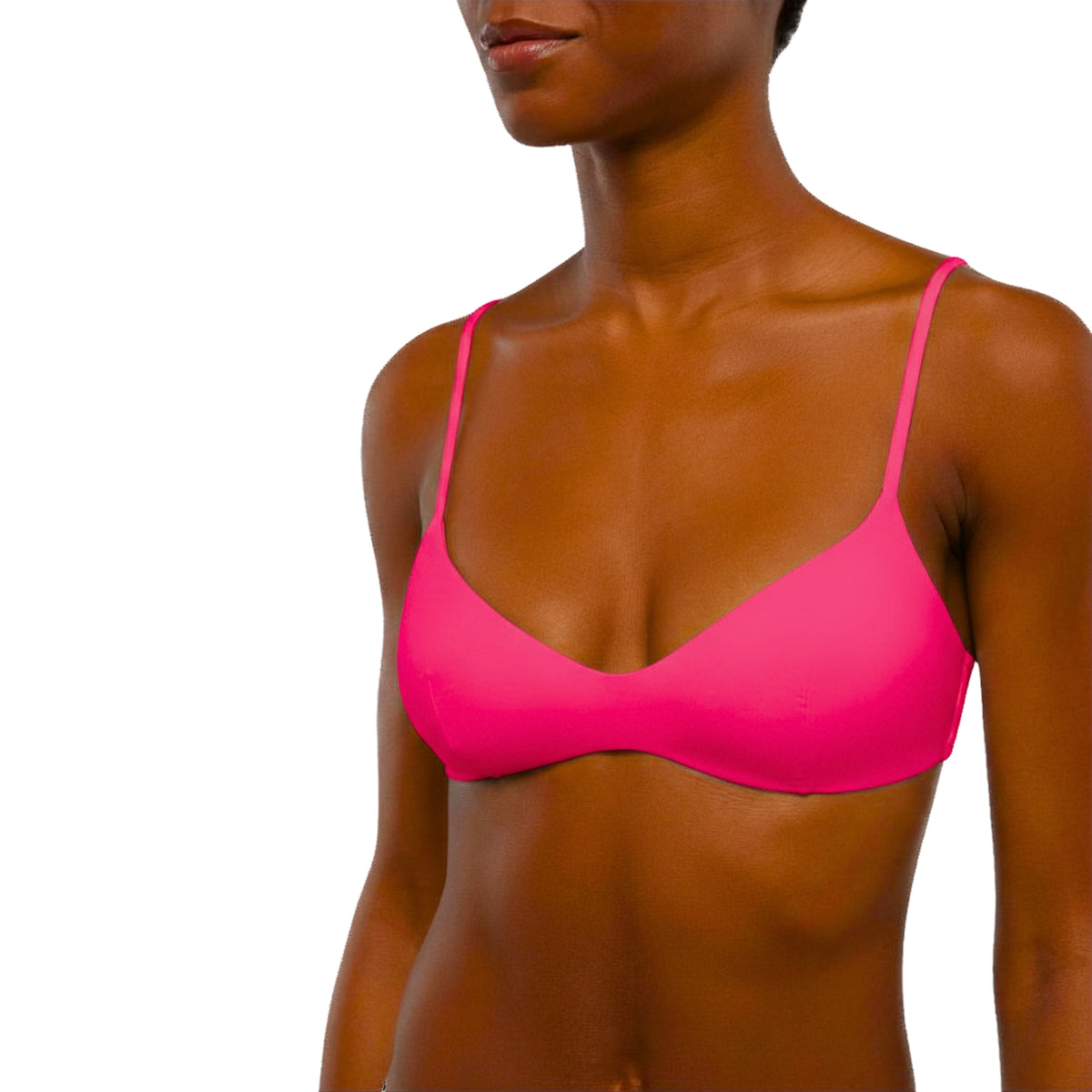 Top bikini scollo profondo May - Fucsia