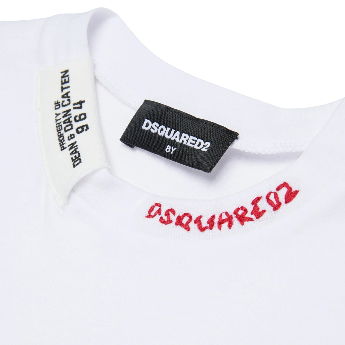 T-shirt con logo ricamato sul girocollo - Bianco